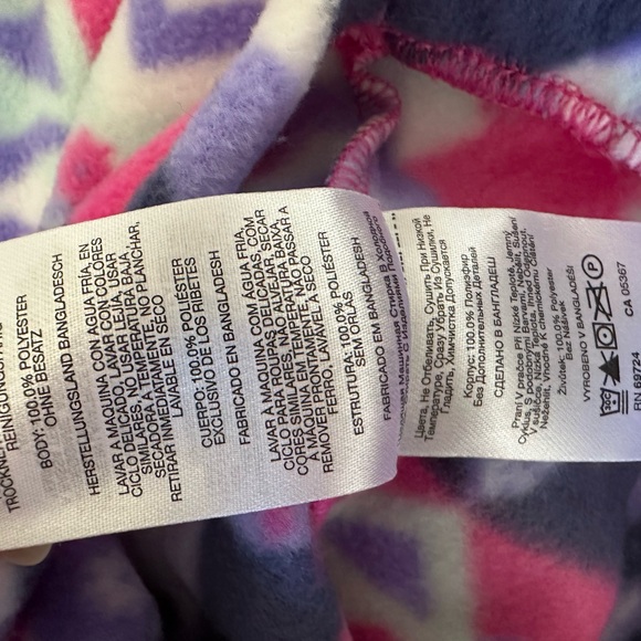 Columbia Kids' Geometric 1/2 zip Fleece Jacket - Pink, Purple, and Blue size XL - Picture 6 of 8